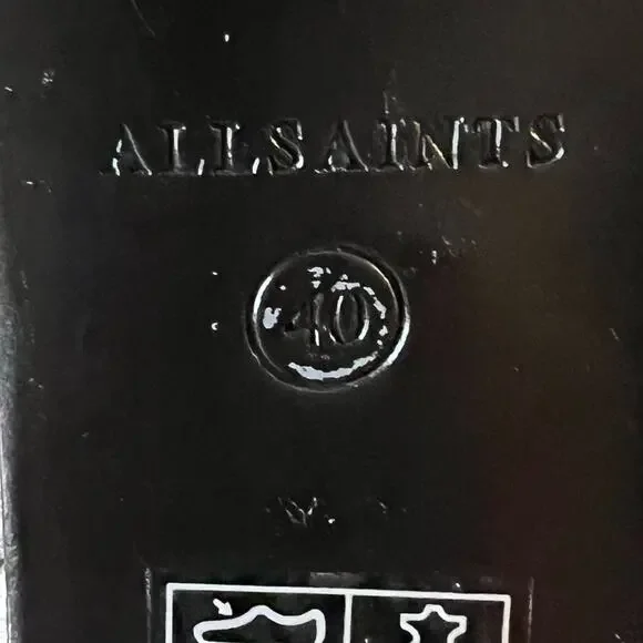 AllSaints Michela Leather Snake Print Peep Toe Heeled Shoes Booties Size 40 EU - Picture 12 of 16